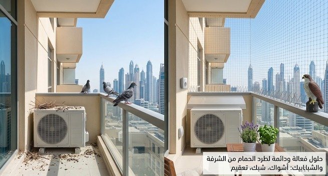 الدليل الشامل : كيفية طرد الحمام من الشرفة والشبابيك نهائياً